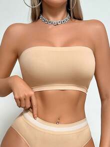 2pcs Women's Simple Wireless Seamless Bras, Comfortable Soft Sleep Bras - Multicolor - View 3