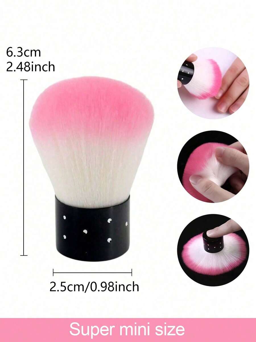 1/2/5支装指甲除尘刷、指甲刷、指甲清洁刷、蘑菇头刷、化妆刷、腮红粉刷、迷你小号