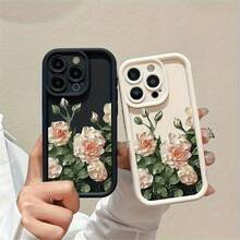 A Stylish Artistic Floral Phone Case, Compatible With Apple  Models 6/7/8/X/Xs/Xr/Xs Max/11/12/13/14/15/16 Pro,Suitable For 17/17 Air/17 Pro/17 Pro Max/16 Pro Max/15 Pro Max/14 Pro Max/13 Pro Max/12 Pro Max/11 Pro Max , Compatible With Samsung Galaxy Series A54/A53 - màu đen - Xem 3