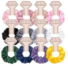 10个伴娘求婚礼物真丝发圈 - 真丝发带，适合单身派对回礼、婚礼发饰（不伤发设计，浪漫礼盒填充物，适合新娘派对、DIY新娘纪念品）、单身派对回礼、婚礼派对用品、生日派对、毕业季（款式随机发货） - 香檳色 - 查看 8