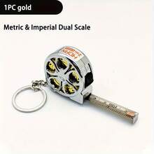 1pc Mini Keychain Tape Measure, 2m Steel Retractable Ruler, Precise Small Steel Ruler With Metric & Imperial Dual Scale, Multi-Functional Steel Tape Measure, Gift Ruler - Multicolor - View 7
