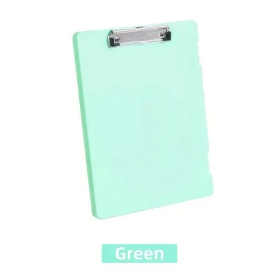1pcs Green File Storage Box - Metal Clamp, Hinge Top, Compact For Home Office Document Organization