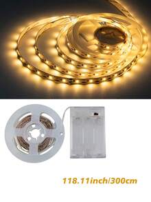 Tira de luz LED flexible alimentada por batería, luz cálida, personalizable, adecuada para cajas de regalo, armarios y gabinetes (baterías no incluidas). - luz cálida - Ver 10