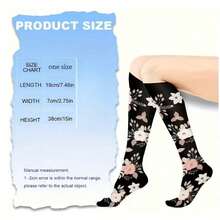 6 Pairs Of Vibrant Floral Pressure Socks - Suitable For Running, Hiking, Sports, Cycling And Exercise, Breathable Polyester Fabric, Flower Patterns, Ideal For Enhanced Blood Circulation, Running Accessories | Floral Pressure Socks | Texture - 6件 - 查看 2