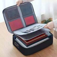 1 Stück 3-lagiger Dokumentenkoffer mit wasserabweisendem Reißverschluss, tragbare Reise-Organizer-Tasche für Zuhause für Laptop, Akten, Zertifikate - Stil - Übersicht 12