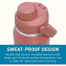 GSYY Thrive Chug Ind Stains Steel Water Bottle Sierra Red 32oz - Black and White - View 5