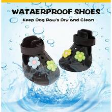 Dog Shoes Hot Pavement, Waterproof Dog Shoes Small Medium Dogs, Breathable Non - Slip Dog Boots Paw Protectors With Rubber Soles, Dog Booties Beach And Snow Purple, Large - 紫色 + 大號 - 查看 4