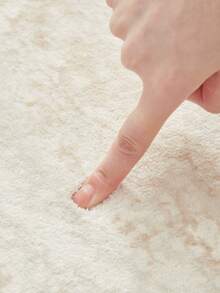 1pc Modern Cream Style Asymmetrical Shaped Plush Soft Carpet, Large Area Rug For Living Room, Bedroom, Hallway, Entryway - White - View 4