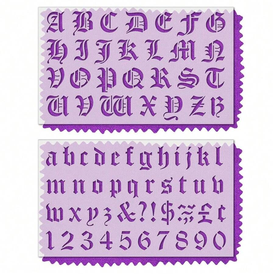 Stencil Stop Gothic Font Lettering Stencil - Reusable Old English Font Stencil Template For DIY Projects, Painting, Drawing, Crafts - 14 Mil Mylar Plastic [1 Inch Tall Letters, 2 Stencils Included],GothicFontLettering[Stencil] - 哥德字體[模板] - 查看 1