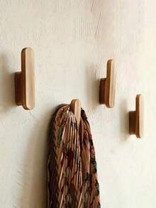 6-Piece Rustic Wooden Wall Hook Set - Easy Installation, Handcrafted Entryway, Bedroom, And Bathroom Coat Rack - Charming Home Decor Organizer, Robe And Towel Hooks, Christmas Decorations, Best Christmas Gifts 2025 - Wood Color - View 4
