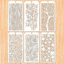 6 Pieces Tree Branch Decorative Stencils Painting Templates Art Face Drawing Stencil Cake Templates For ScrapbooFKing Cookie Tile Furniture Wall Floor Decor Drawing Tracing DIY Art,TreeBranch - 樹枝 - 查看 1