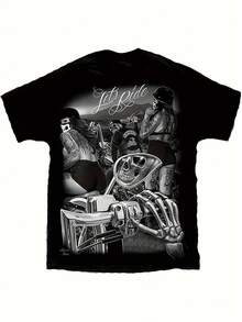 Ride Or Die Mayans Sexy Biker Chicks Motorcycle D Gonzales DGA T Shirt 220g, Pure Cotton, Heat Transfer Printed T-SHIRT - 黑色 - 查看 7