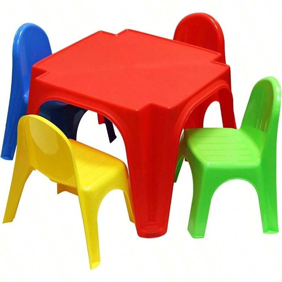 Starplast Colourful Childrens Plastic Table And 4 Chairs Set - Table & Chair Set - View 1