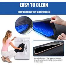 XZGB Gel Seat Cushion For Long Sitting Super Large And Thick - Office Chair Car Seat Cushion For Back Sciatica Hip Tailbone Pain Relief - Cool Soft And Breathable Pillow With Non-Slip Cover For Wheelchair - Blue - View 6