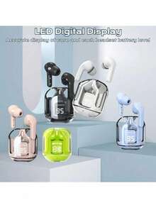 TWS Wireless Headphones LED Power Earphones Digital Display Headset Stereo Sound Bluetooth - Multicolor - View 1