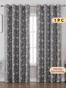 2pcs Blackout Curtain Panels, Modern Floral Print Design, Top Grommet For Easy Installation, Suitable For Living Room, Bedroom, Dining Room Home Decor