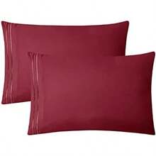 CLARA CLARK Premier 1800 Collection Hoja de Cama Set, Juego de 3 sábanas de Cama, , Twin (Single) Size(Rojo Borgoña Individual) - Multicolor - Ver 6