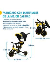 Shimy 5-In-1 Foldable Tricycle For Kids And Babies With Canopy - Multicolor - View 8