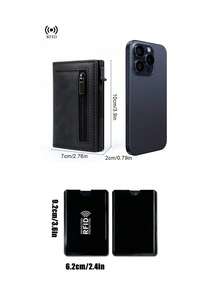 Magnetic Credit Card Holder, Men's Wallet, High-Quality Trifold, Anti-Theft, Ultra-Thin Minimalist Pop-Up Small Metal Wallet, Men's Magnetic Wallet, Men's Gift, Business Wallet, Travel Wallet, Card Holder, Wallet, ID Holder, Wallet Accessories, Card Case - Black - View 9