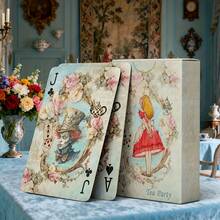 54张复古风格扑克牌，优雅的桌面游戏牌，标准国际尺寸，家庭聚会和派对游戏的必备之选，圣诞节、感恩节、万圣节的绝佳礼物 - 淺藍色 - 查看 7