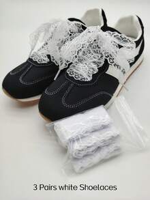 1双120厘米白色镂空蝴蝶结鞋带,小众韩风鞋履装饰配件,适用于运动鞋、休闲鞋、平底鞋、帆布鞋、婚鞋,男女通用,适合夏季、新年、情人节等场合。 - 白色 - 查看 12