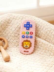 1pc TV Remote Control Teether Toy, Soft Silicone Chew Toy With Buttons, Comfortable Teething Toy Suitable For 3-6 Months Babies