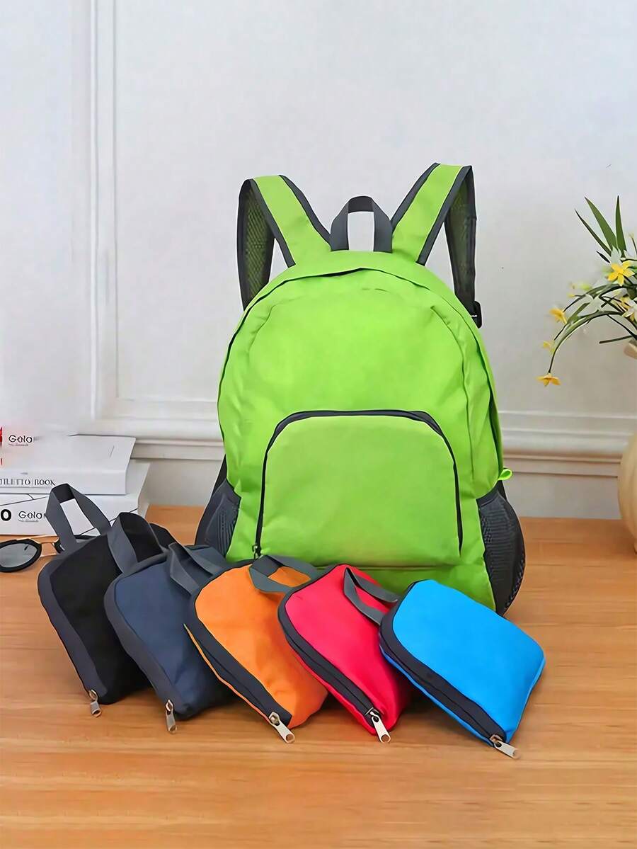 Foldable Backpack Waterproof Travel Bag Lightweight Large Capacity Sport Bag Portable Storage Bag Women Men For Sports Fitness Exercise Outdoor Riding Hiking Travel Fishing Vacation Travel Camping Essentials Equipment Hiking Accessories