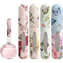 5ML Portable Refillable Perfume Spray Bottle, 4PCS Floral Perfume Refill Travel Bottles (Black,Purple,Red,Orange)Ins-StyleAesthetic,Portable Fragrance Container ,Travel-Friendly Scent Storage - 粉紅色,黃色,綠色,藍色 - 查看 2