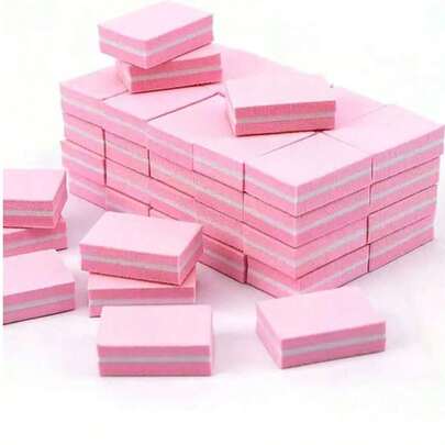 100片装迷你抛光块指甲锉，适用于亚克力指甲和天然指甲，100/180目指甲抛光块，散装抛光块，专业美甲锉块