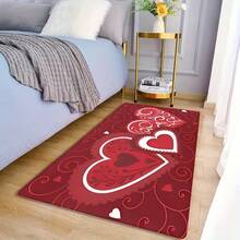 1 Peça Capacho de Presente do Dia dos Namorados com 3 Corações Vermelhos em Forma de Coração, Pequeno Tapete, Capacho de Boas-Vindas, Carpete, Tapete de Chão, Capacho Externo, Tapete de Cozinha, Decoração Doméstica, Capacho para Porta da Frente, Pequeno Tapete de Área, Tapete Externo, Decoração Doméstica, Tapete de Área, Carpete de Jardim, Tapete Felpudo Lavável, Tapete Grosso, Tapete Fofinho, Tapete de Outono/Inverno - Multicolorido - Visão 8