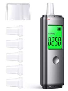 Dual-Mode Breathalyzer With Hygienic Mouthpiece For & Accurate Alcohol Detection - Personal, Home, And Bar Use