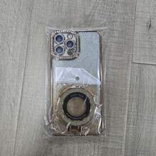 Luxury Shiny Crystal Camera Ring Phone Case, Compatible With IPhone 17 Pro Max Air 16 15 14 13 12 Pro Max - Gradient Glitter Plating, Ring Holder, Full-Body Protective Case, For Women; Compatible With Samsung Galaxy S25 Ultra S24 S23 S22 S25 Plus S25 Edge S24+ A15 A16 A55 A56 - Gold - View 10