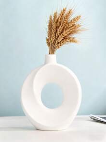 1 pieza Jarrón blanco, jarrón de estilo minimalista moderno, jarrón de ratán mate hueco y redondo, adecuado para el hogar bohemio, bodas, fiestas, habitaciones, mesas de comedor, estanterías, decoración floral de vacaciones