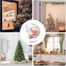 yGenerico Decoraciones Navideñas Esferas De Resina Primer Navidad del Bebe Colgante Árbol Navideño Decoracion Familiar Espejo Retrovisor Invierno Guirnalda Chimenea - Rosa - Ver 4