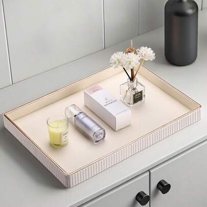 Khay da cao cấp Ritual Sense, khay đựng đồ dùng để bàn sang trọng, khay trang trí cao cấp dùng để đựng đồ lặt vặt, mỹ phẩm, điện thoại, ví, đồ dùng ăn uống - Khay đựng đồ nhỏ - Quà tặng ngày lễ