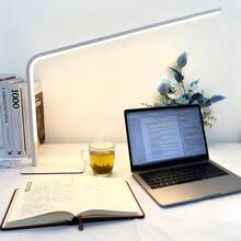 1pc Metal LED Desk Lamp, Minimalist Eye-Caring Reading Light, Suitable For Study And Office/Bedroom Or Reading Room, 3-Color Dimming Button, USB Powered, Bright Upright Nightlight, Bedside Lamp, Workspace Lighting, Modern Decor, Minimalist Lamp, Multicolor Light, Dimmable, Book Lover, Office Worker - 3 Colors - View 3