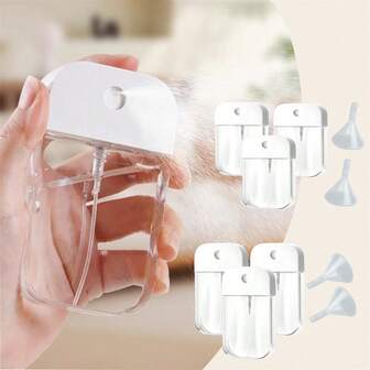 4 Stücke tragbare nachfüllbare Sprühflaschensatz 50ml - mit kleinen trichterförmigen Karten, Feinnebel Flasche, klar, ideal für unterwegs & Kosmetik