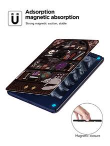 1 pieza Funda protectora para Kindle con diseño de gato estantería, apta para Kindle Paperwhite 11th Gen (2021) / Kindle Paperwhite 12th Gen (2024) / Kindle (11th Gen - 2024 Release) / Kindle Colorsoft Signature Edition, compatible con activación/suspensión automática, regalo de vuelta a clases - Cubierta de protección del conocimiento - Multicolor - Ver 6