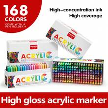 168-Colour Liquid Acrylic Gel Pen Set, 1.0 Hard Tip, High Colour Concentration, Gradient Colour Scheme, Suitable For Writing, Drawing, Doodling, And Use On Multiple Surfaces