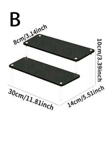 1pc Black Acrylic Multi-Tier Perfume Display Stand, Multifunctional Storage Organizer. Can Be Used As Jewelry Holder, Vanity Organizer, Perfume Rack, And Other Item Storage. Bathroom Accessories And Room Decor. - Black - View 11