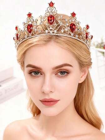 تاج عروس، شريط تاج مرصع بالكريستال أنيق، إكسسوار شعر للزفاف، تيجان، تيارا، تاج زي