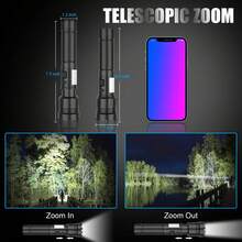 2pcs Rechargeable Flashlight With Long Beam And Belt Clip Small Flashlight With 5 Modes Zoomable Adjustable Brightness High Lumens Powerful Handheld Flashlight For Outdoor Emergency Camping - T035 2pcs - View 2