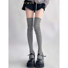 4 Pairs, Over The Knee Socks For Women In All Seasons, Long Knee Socks For Spring And Autumn, High-Top Pregnant Women, Non-Slip, Non-Squeezing Calf Socks For Winter - Xám - Xem 1