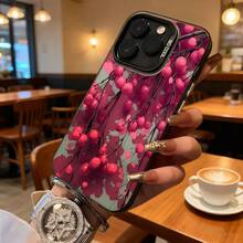Funda de Teléfono con Patrón de Flor de Cerezo Rosa para Modelos de  y  Adecuada para Todas las Estaciones Opción de Regalo Ideal - Plateado - Ver 3