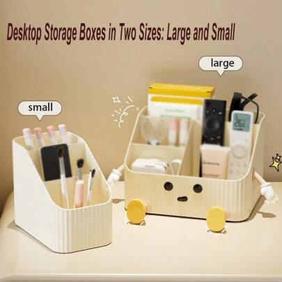 2025 New! Desktop Storage Box, Dorm Vanity Tabletop Organizer For Skincare & Cosmetics, Large Capacity + Multi-Compartment, Cute Small & Large Size Options, Keep Your Beauty Products Tidy And Your Desk Clutter-Free