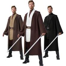 Spooktacular Creations Traje de tnica de caballero de Halloween para hombres, tnica marrn con capucha, traje renacentista para hombres para fiestas de disfraces de Halloween, cosplay - Grande - Ver 2