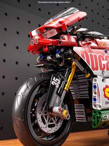 863片V4摩托车积木套装，科技系列超级摩托车模型，科技赛车，成人拼装玩具，生日/节日礼物