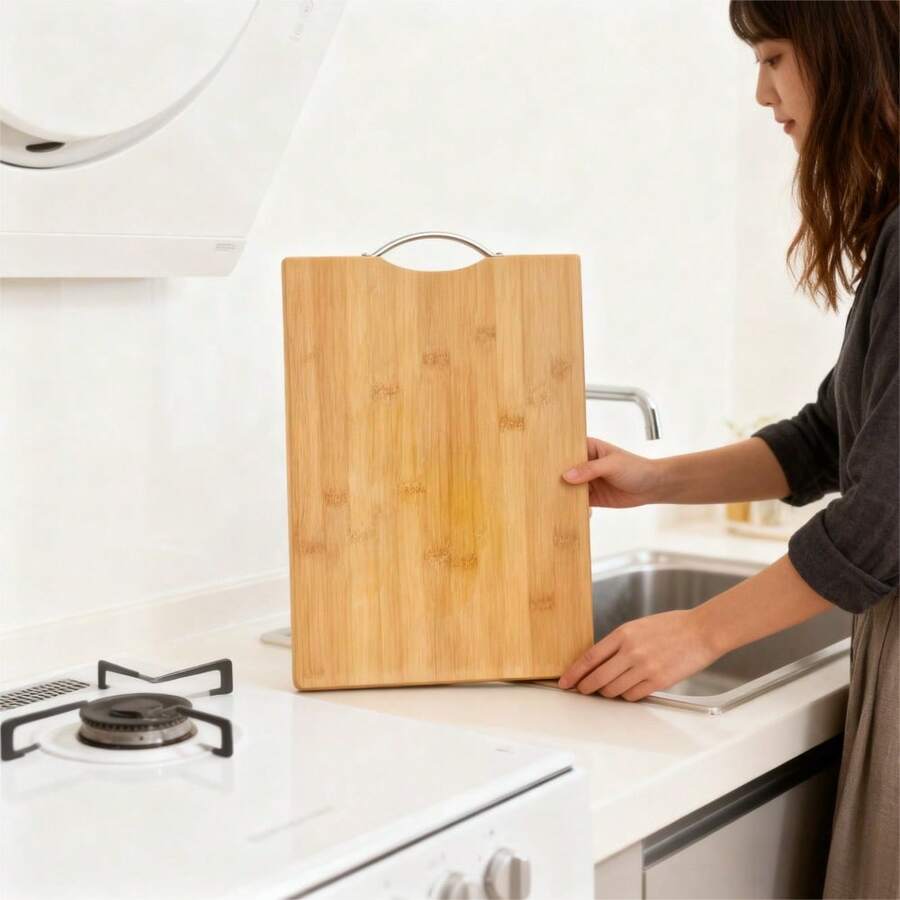 Utensilios de cocina para la preparación de alimentos | Diseño de triple función, ajuste óptimo, dispositivo para colgar que protege contra derrames, características potentes, perfectos para una cocina sin concesiones. - Tabla de cortar - 12 - Ver 1