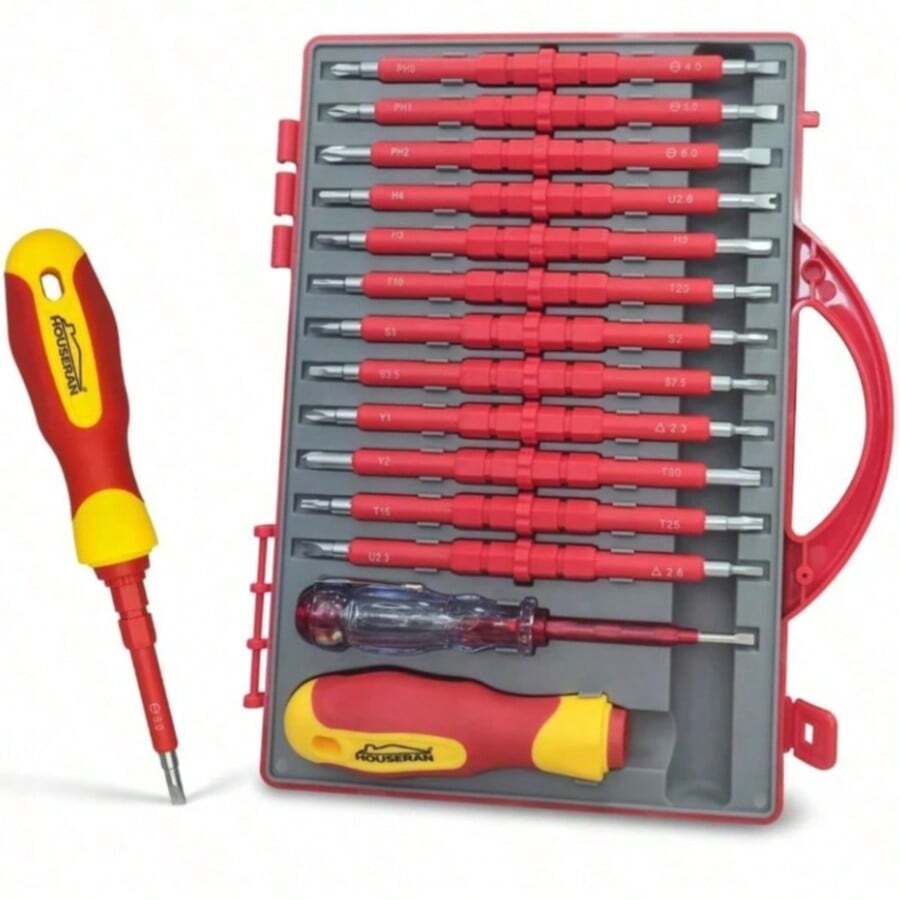 1000V Insulated Screwdriver Set, Magnetic Tip Screwdriver Kit With Tool Box, Electrician Repair Tools For Men, Replaceable Blades