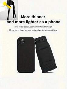 1 pieza Paraguas compacto con protección contra la lluvia y los rayos UV, paraguas de viaje portátil y mini con estuche, selección de primavera y verano, regalos para damas de honor, decoración de habitación, dormitorio, playa, viaje, para hombres, para mujeres, vacaciones - Albaricoque - Ver 10